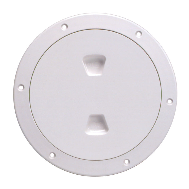 Beckson 6" Smooth Center Screw-Out Deck Plate - White [DP60-W]-Angler's World