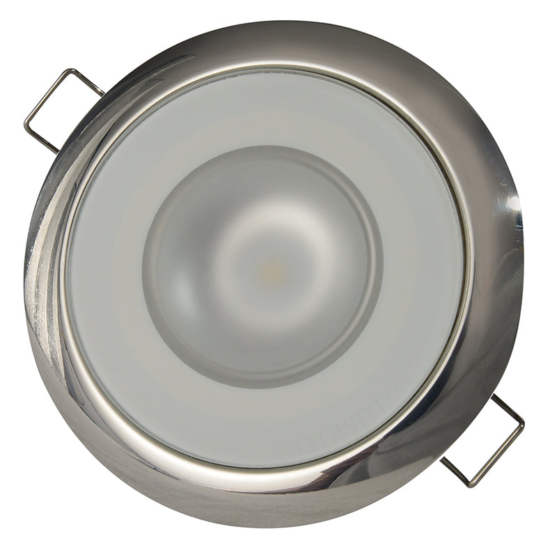 Lumitec Mirage - Flush Mount Down Light - Glass Finish/Polished SS - 4-Color Red/Blue/Purple Non Dimming w/White Dimming [113110]-Angler's World