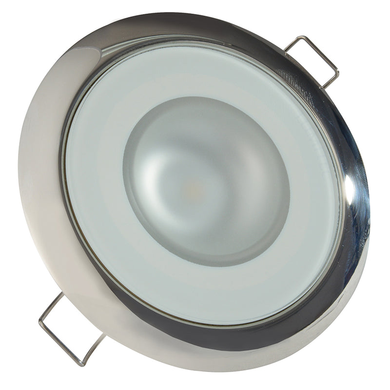 Lumitec Mirage - Flush Mount Down Light - Glass Finish/Polished SS Bezel - 3-Color Red/Blue Non-Dimming w/White Dimming [113118]-Angler's World