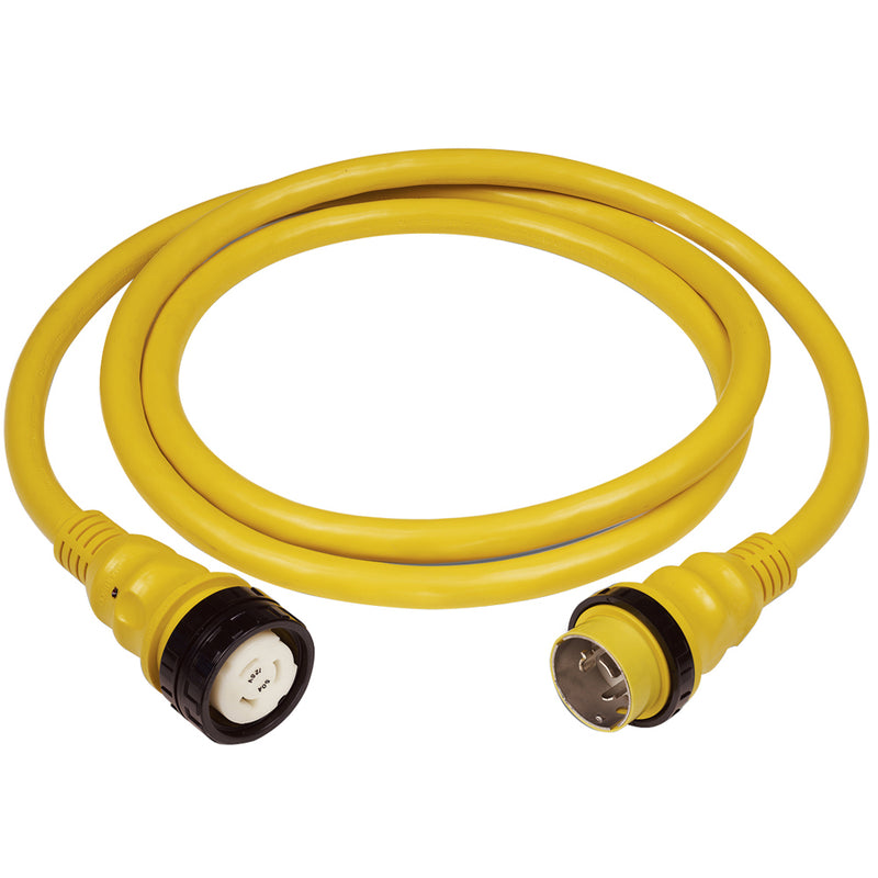 Marinco 50Amp 125/250V Shore Power Cable - 25' - Yellow [6152SPP-25]-Angler's World