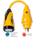 Marinco P30-504 EEL 50A-125/250V Female to 30A-125V Male Pigtail Adapter - Yellow [P30-504]-Angler's World