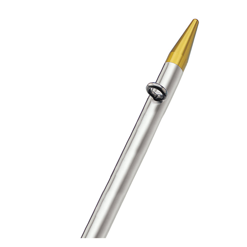 TACO 8' Center Rigger Pole - Silver w/Gold Rings & Tips - 1-" Butt End Diameter [OC-0421VEL8]-Angler's World