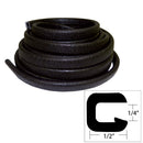 TACO Flexible Vinyl Trim - 1/4" Opening x 1/2"W x 25'L - Black [V30-1008B25-1]-Angler's World