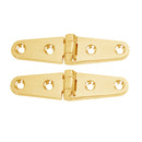 Whitecap Strap Hinge - Polished Brass - 4" x 1" - Pair [S-604BC]-Angler's World