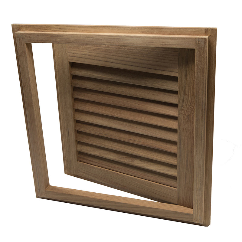 Whitecap Teak Louvered Door & Frame - Right Hand - 15" x 15" [60722]-Angler's World