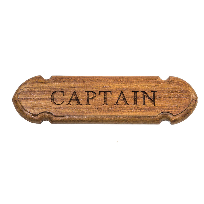 Whitecap Teak "CAPTAIN" Name Plate [62670]-Angler's World