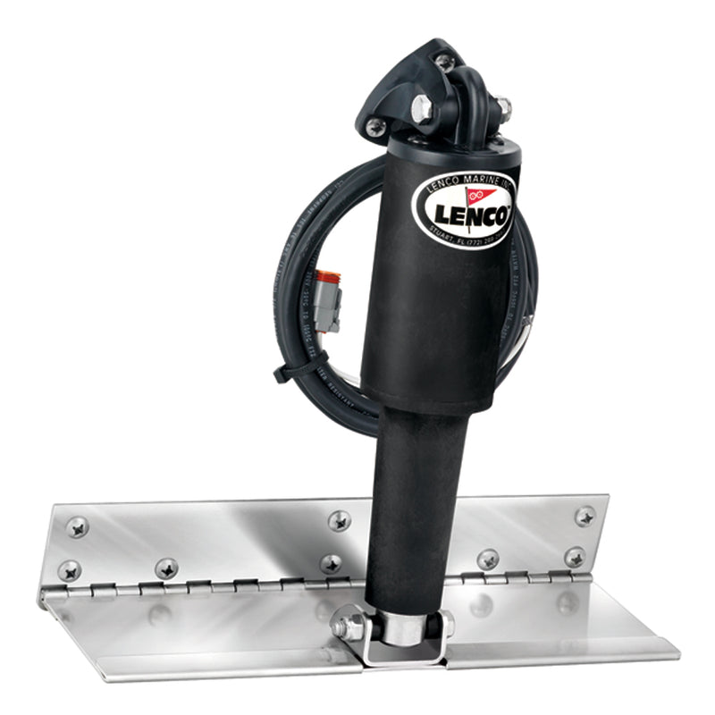 Lenco 4" x 12" Limited Space Trim Tab Kit w/o Switch Kit 12V - Electro-Polished - Short Actuator [15088-101]-Angler's World