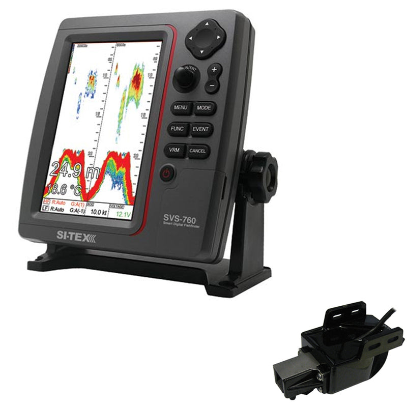 SI-TEX SVS-760 Dual Frequency Sounder 600W Kit w/Transom Mount Triducer [SVS-760TM]-Angler's World