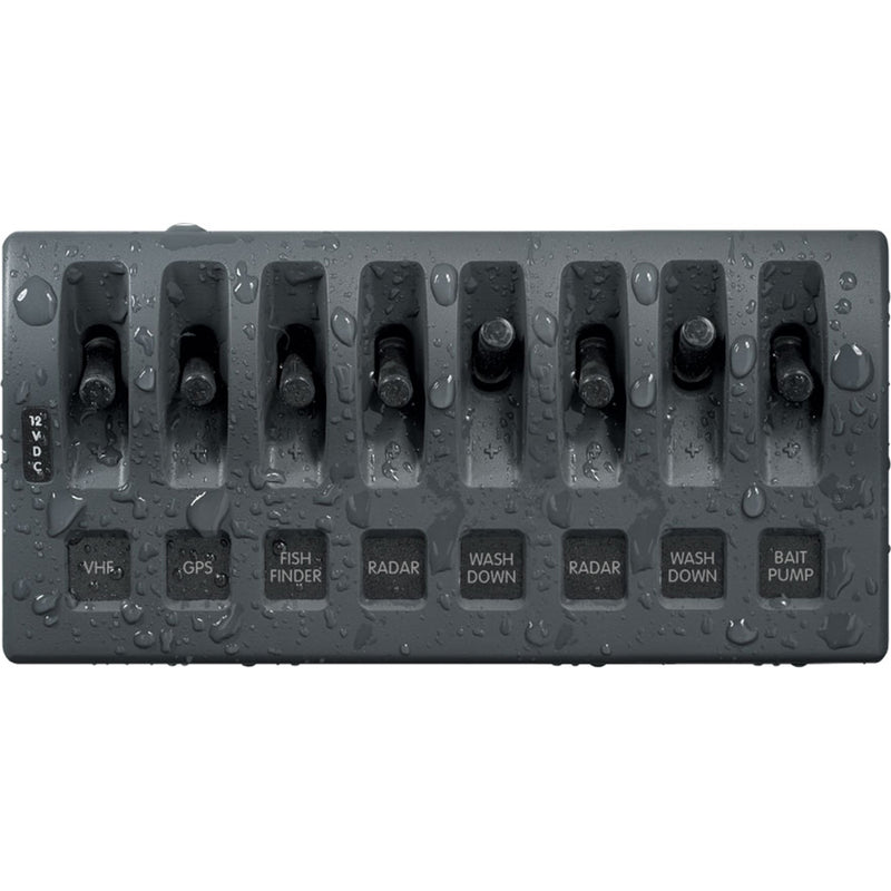 Blue Sea 4309 WeatherDeck 12V DC Waterproof Switch Panel - 8 Position [4309]-Angler's World