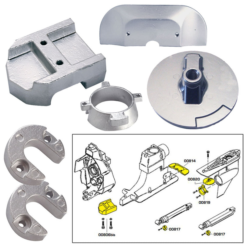 Tecnoseal Anode Kit w/Hardware - Mercury Alpha 1 Gen 2 - Aluminum [20801AL]-Angler's World