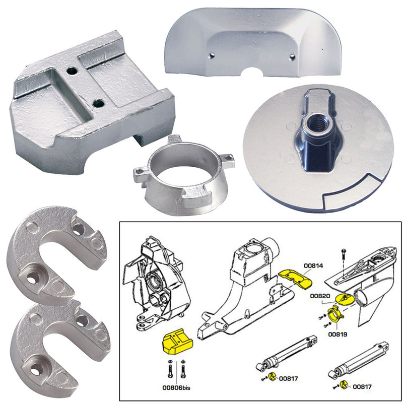 Tecnoseal Anode Kit w/Hardware - Mercury Alpha 1 Gen 2 - Magnesium [20801MG]-Angler's World