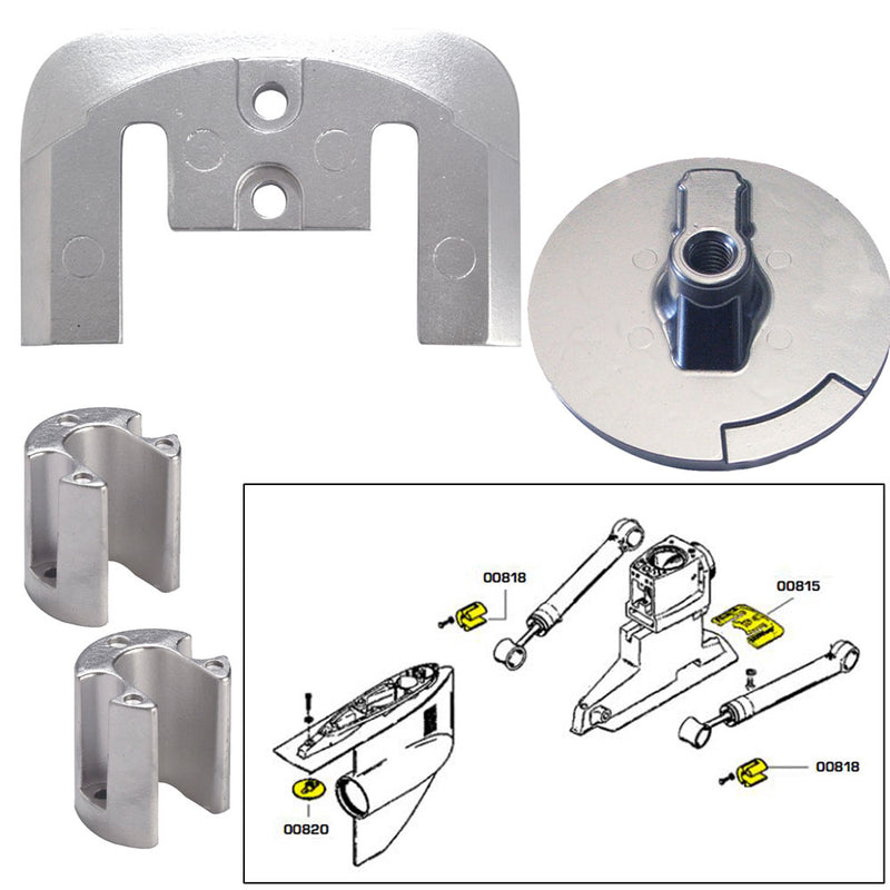 Tecnoseal Anode Kit w/Hardware - Mercury Bravo 2-3 - Zinc [20804]-Angler's World