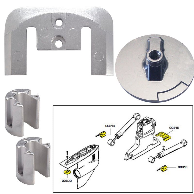 Tecnoseal Anode Kit w/Hardware - Mercury Bravo 2-3 - Aluminum [20804AL]-Angler's World