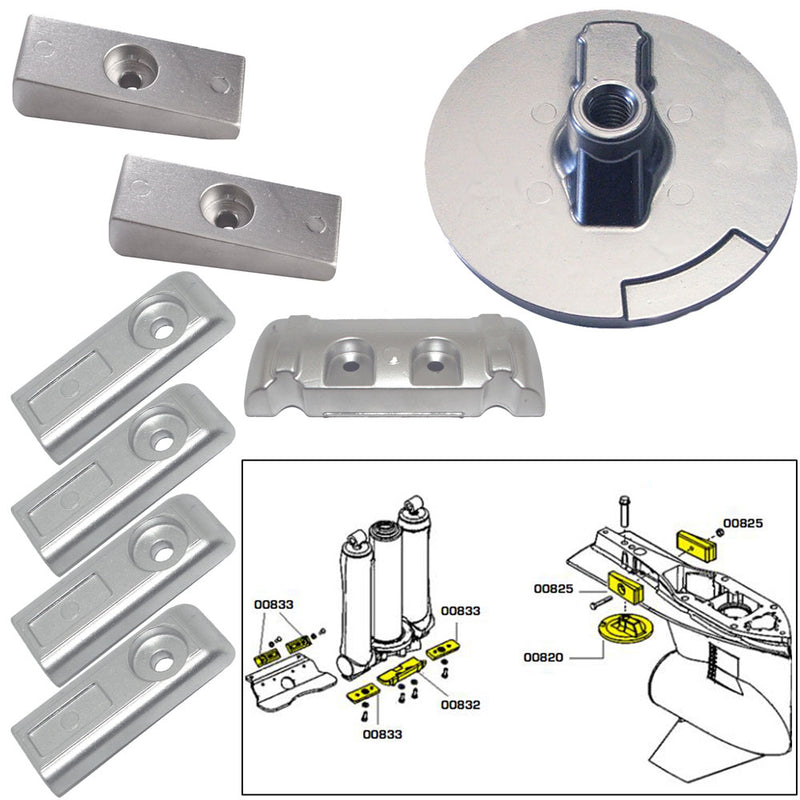 Tecnoseal Anode Kit w/Hardware - Mercury Verado 6 - Aluminum [20816AL]-Angler's World