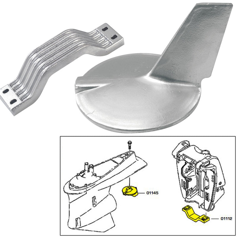 Tecnoseal Anode Kit w/Hardware - Yamaha 200-300HP Hi-Performance - Zinc [21106]-Angler's World