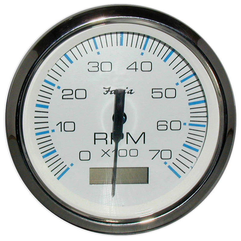 Faria Chesapeake White SS 4" Tachometer w/Hourmeter - 7000 RPM (Gas) (Outboard) [33840]-Angler's World