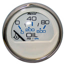 Faria Chesapeake White SS 2" Oil Pressure Gauge (80 PSI) [13802]-Angler's World