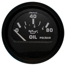 Faria Euro Black 2" Oil Pressure Gauge (80 PSI) [12803]-Angler's World