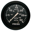 Faria Euro Black 2" Water Pressure Gauge (30 PSI) [12810]-Angler's World