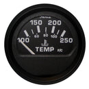 Faria Euro Black 2" Water Temperature Gauge (100-250 DegreeF) [12812]-Angler's World