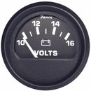 Faria Euro Black 2" Voltmeter (10-16 V) [12821]-Angler's World
