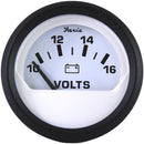 Faria Euro White 2" Voltmeter (10-16 VDC) [12911]-Angler's World