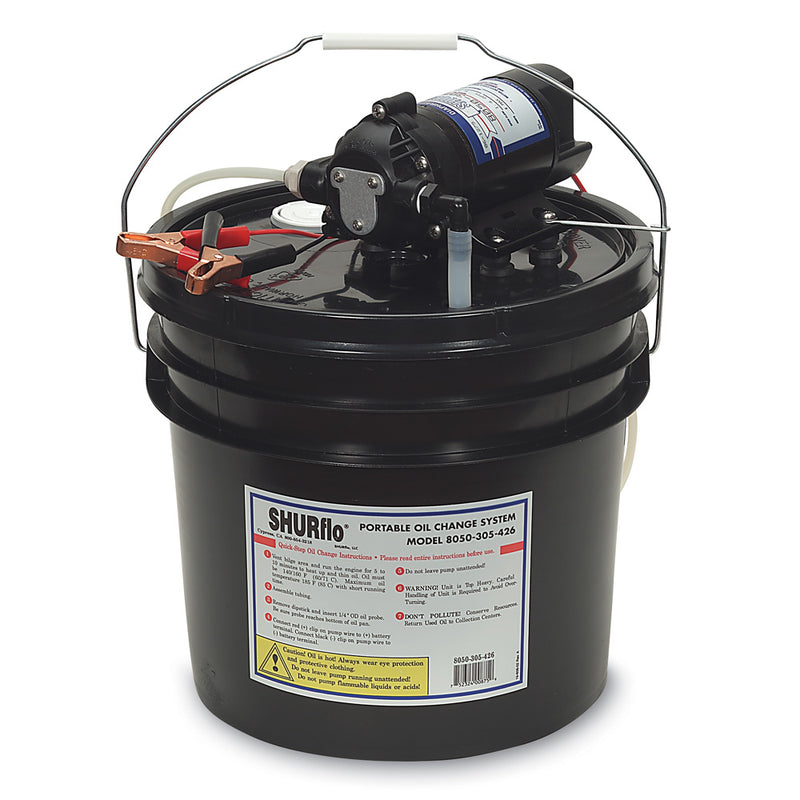 Shurflo by Pentair Oil Change Pump w/3.5 Gallon Bucket - 12 VDC, 1.5 GPM [8050-305-426]-Angler's World