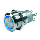 Marinco Push Button Switch - 24V Latching On/Off - Blue LED [80-511-0007-01]-Angler's World