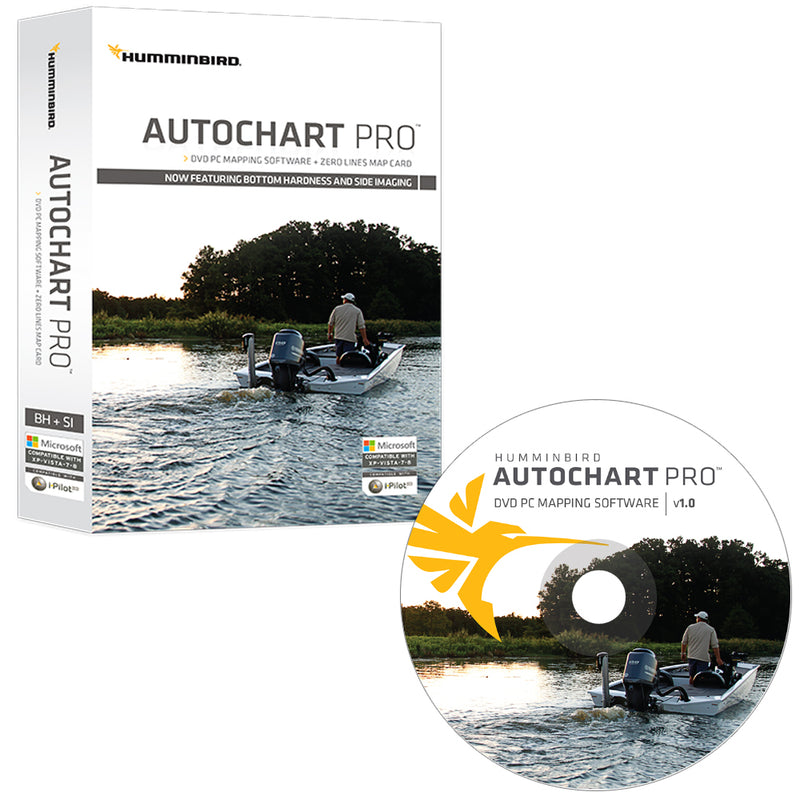 Humminbird AutoChart PRO DVD PC Mapping Software w/Zero Lines Map Card [600032-1]-Angler's World