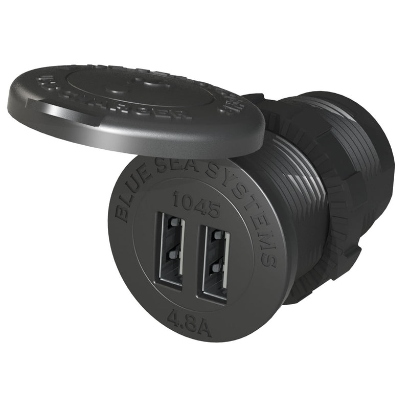 Blue Sea 1045 12/24V Dual USB Charger - 1-1/8" Socket Mount [1045]-Angler's World