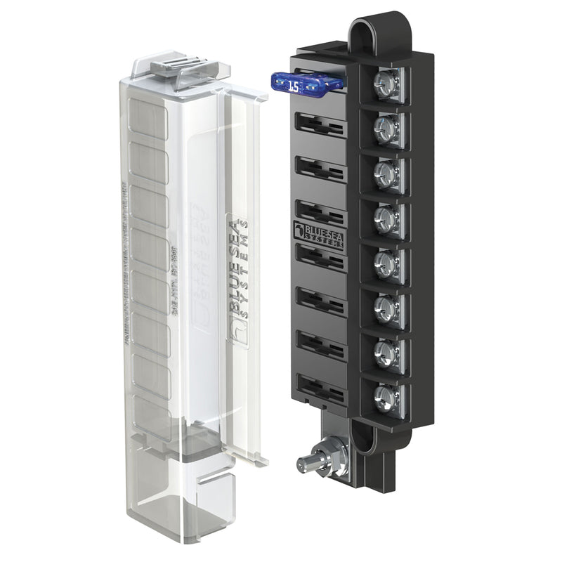 Blue Sea 5046 ST Blade Compact Fuse Blocks - 8 Circuits w/Cover [5046]-Angler's World
