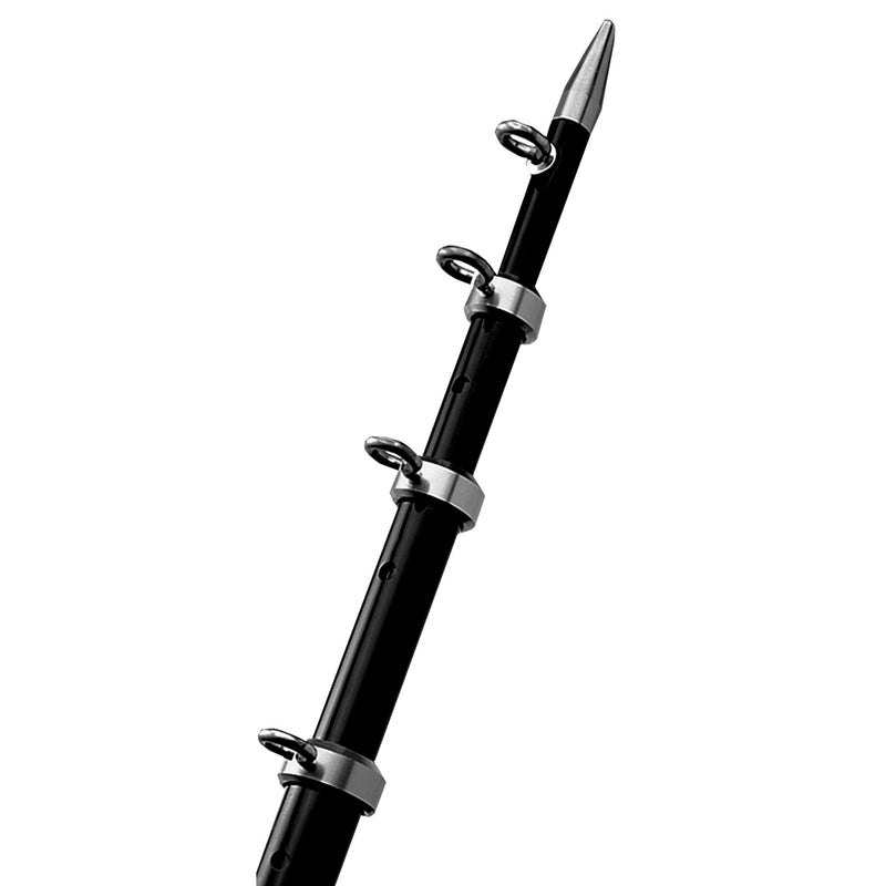 TACO 12' Black/Silver Center Rigger Pole - 1-1/8" Diameter [OC-0432BKA116]-Angler's World