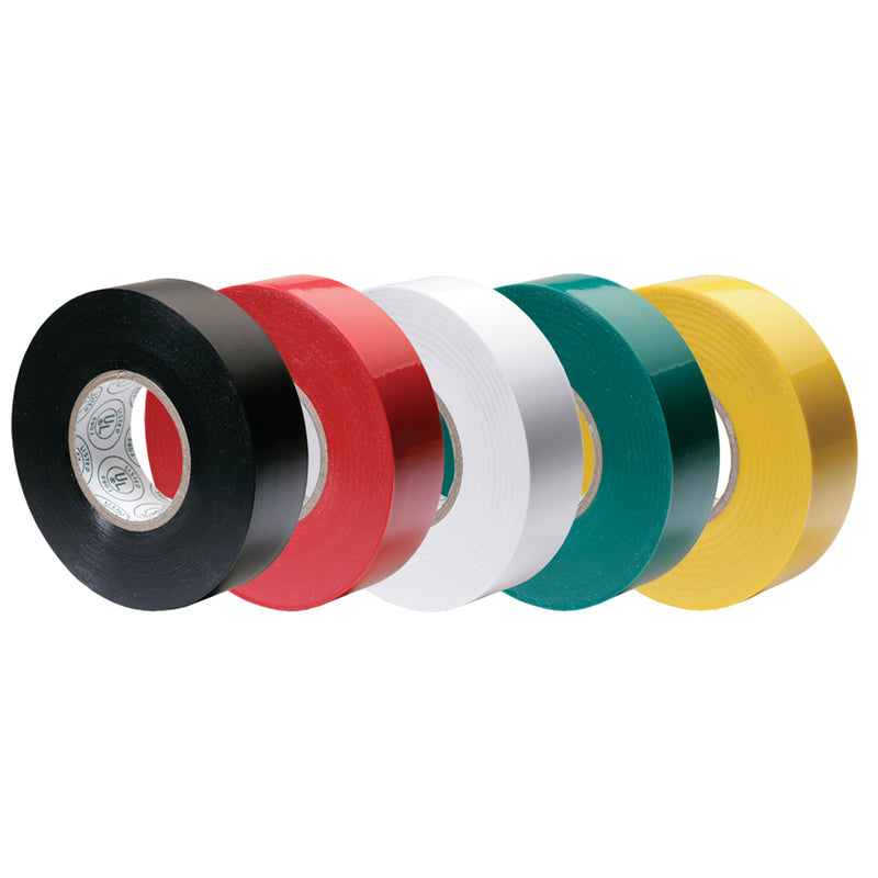 Ancor Premium Assorted Electrical Tape - 1/2" x 20' - Black / Red / White / Green / Yellow [339066]-Angler's World