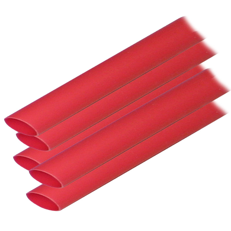 Ancor Adhesive Lined Heat Shrink Tubing (ALT) - 1/2" x 12" - 5-Pack - Red [305624]-Angler's World