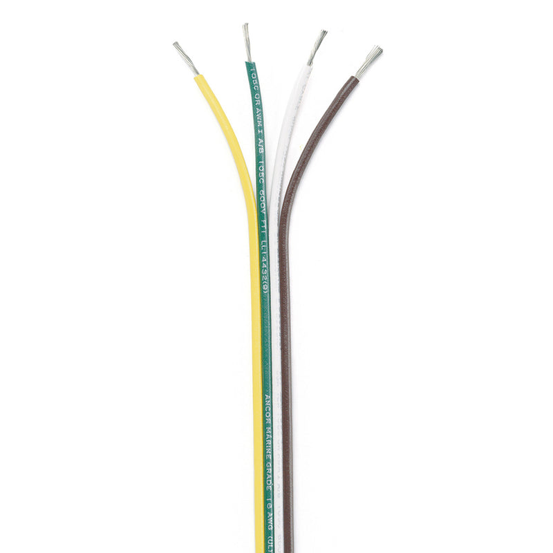 Ancor Ribbon Bonded Cable - 16/4 AWG - Brown/Green/White/Yellow - Flat - 100' [154510]-Angler's World