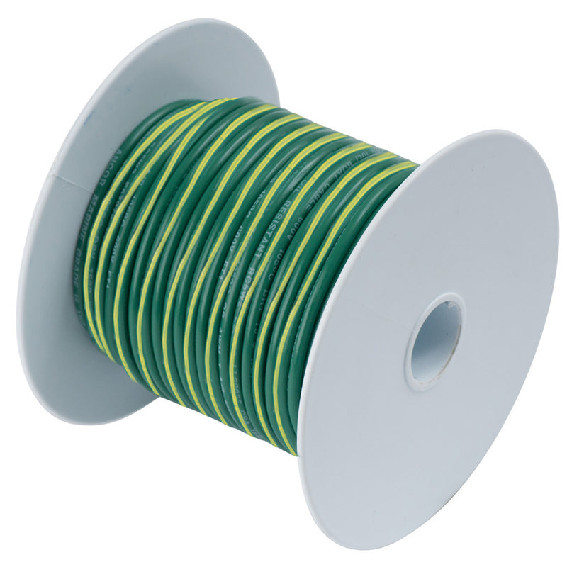 Ancor Green w/Yellow Stripe 10 AWG Tinned Copper Wire - 25' [109302]-Angler's World