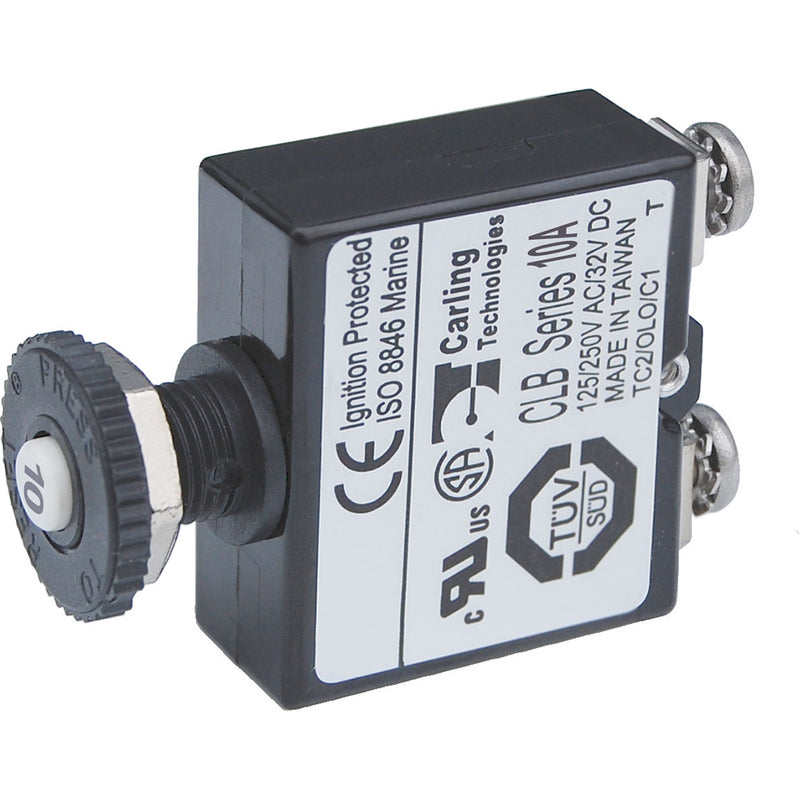 Blue Sea Push Button Reset Only Screw Terminal Circuit Breaker - 10 Amps [2132]-Angler's World