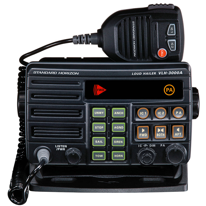 Standard Horizon VLH-3000A 30W Dual Zone PA/Loud Hailer/Fog w/Listen Back & 2 Optional Intercom Stations [VLH-3000A]-Angler's World