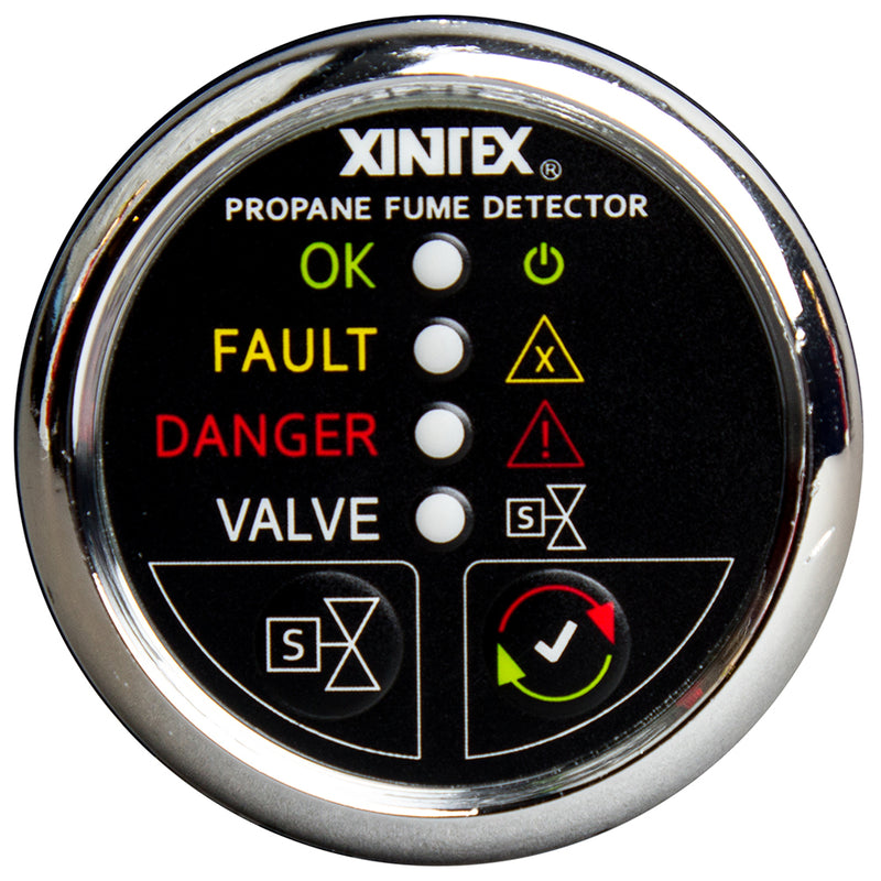 Fireboy-Xintex Propane Fume Detector w/Automatic Shut-Off Plastic Sensor - No Solenoid Valve - Chrome Bezel Display [P-1CNV-R]-Angler's World