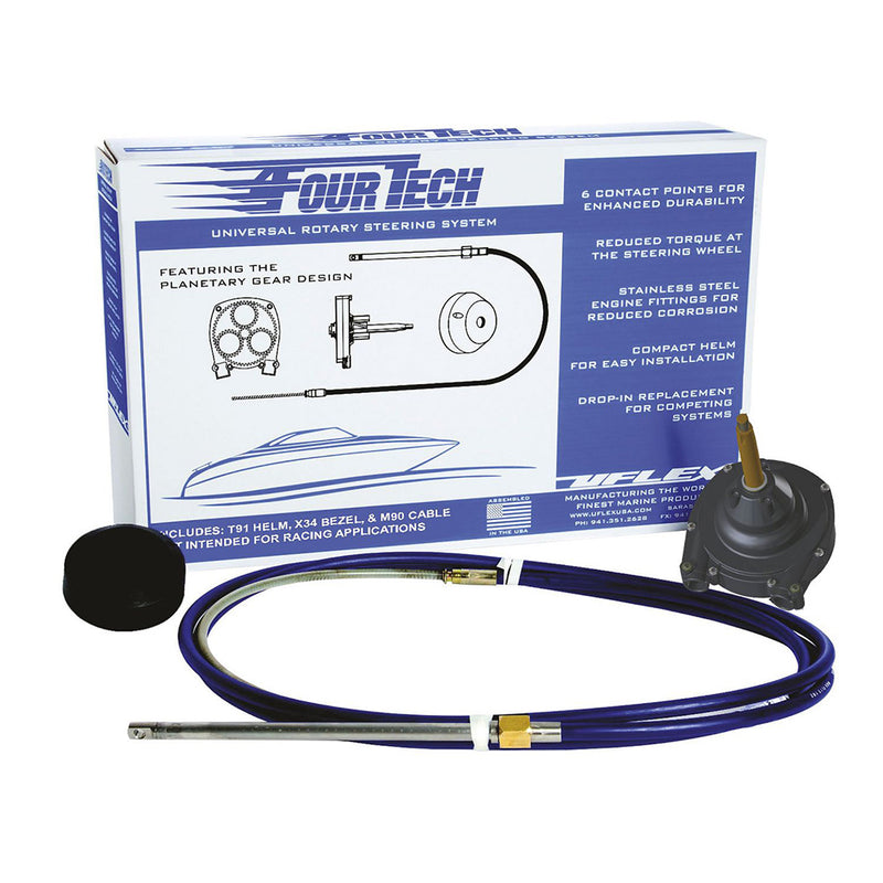 Uflex Fourtech 8' Mach Rotary Steering System w/Helm, Bezel & Cable [FOURTECH08]-Angler's World
