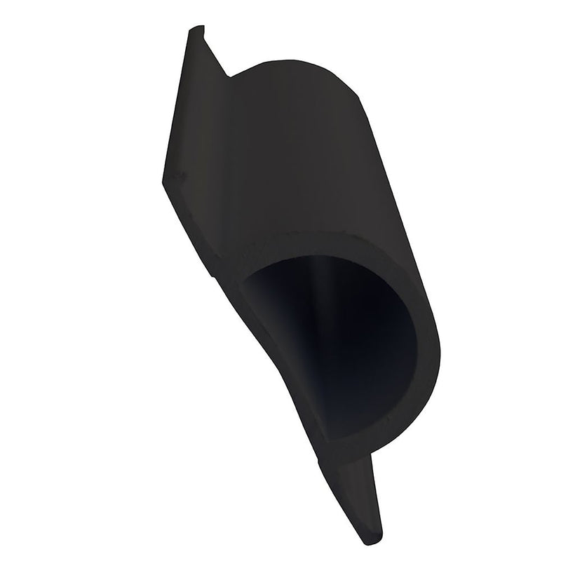 Dock Edge Standard "D" PVC Profile - 16' Roll - Black [1193-F]-Angler's World