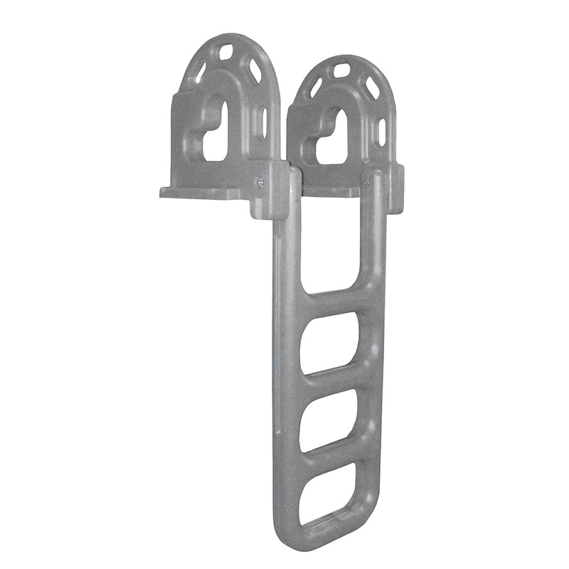 Dock Edge Flip-Up Polyethylene Roto Molded 4-Step Dock Ladder - Grey [2064-F]-Angler's World