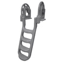 Dock Edge Stand-Off Flip-Up Polyethylene Roto Molded 4-Step Dock Ladder - Grey [2084-F]-Angler's World
