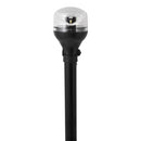 Attwood LightArmor All-Around Light - 12" Black Pole - Black Horizontal Composite Base w/Adapter [5558-P12A7]-Angler's World