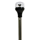 Attwood LightArmor All-Around Light - 12" Aluminum Pole - Black Vertical Composite Base w/Adapter [5557-PV12A7]-Angler's World