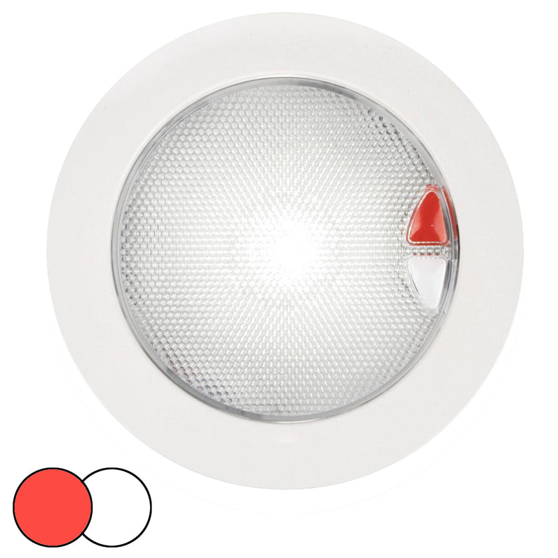 Hella Marine EuroLED 150 Recessed Surface Mount Touch Lamp - Red/White LED - White Plastic Rim [980630002]-Angler's World