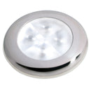 Hella Marine Slim Line LED 'Enhanced Brightness' Round Courtesy Lamp - White LED - Stainless Steel Bezel - 12V [980500521]-Angler's World