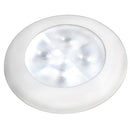 Hella Marine Slim Line LED 'Enhanced Brightness' Round Courtesy Lamp - White LED - White Plastic Bezel - 12V [980500541]-Angler's World