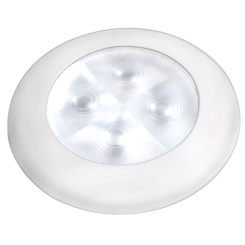 Hella Marine Slim Line LED 'Enhanced Brightness' Round Courtesy Lamp - White LED - White Plastic Bezel - 12V [980500541]-Angler's World