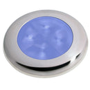 Hella Marine Slim Line LED 'Enhanced Brightness' Round Courtesy Lamp - Blue LED - Stainless Steel Bezel - 12V [980502221]-Angler's World